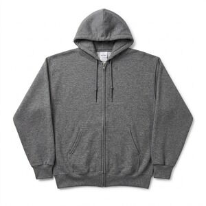 Vintage Franklin Sports Thermal Lined Zip Up Hoodie Mens Large Grey Waffle